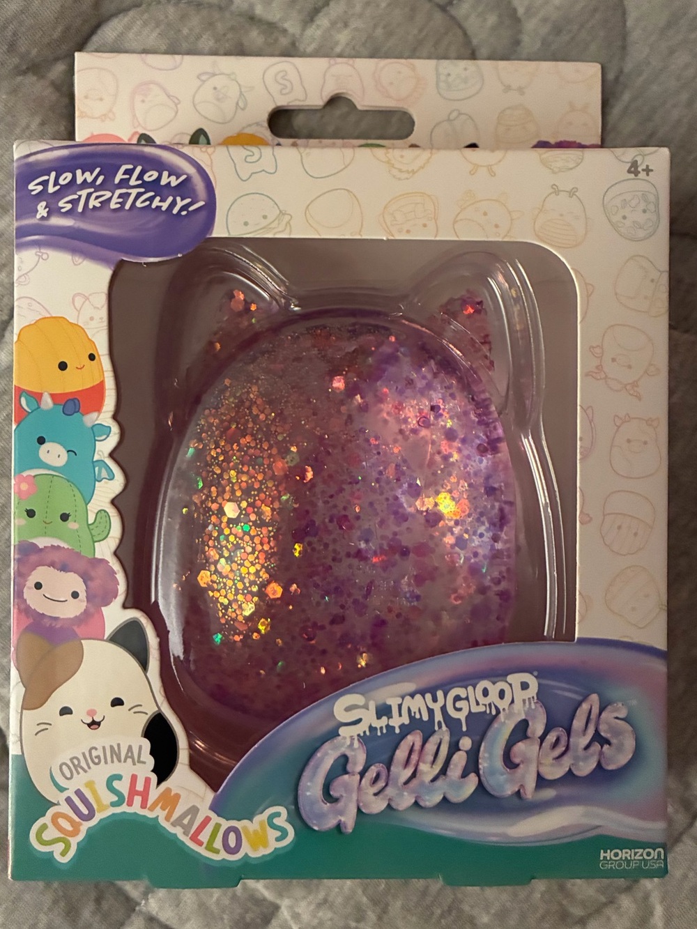 NWT original Squishmallows Slimygloop Gelli Gels squishy! Purple Glitter color